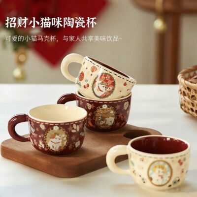 Cat-themed mug gift set