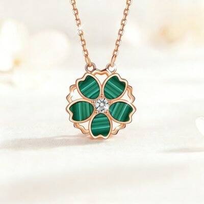 Radiant Malachite Clover Necklace