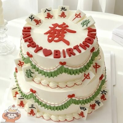 Mahjong tile cake