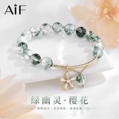 Sakura Green Phantom Quartz Bracelet